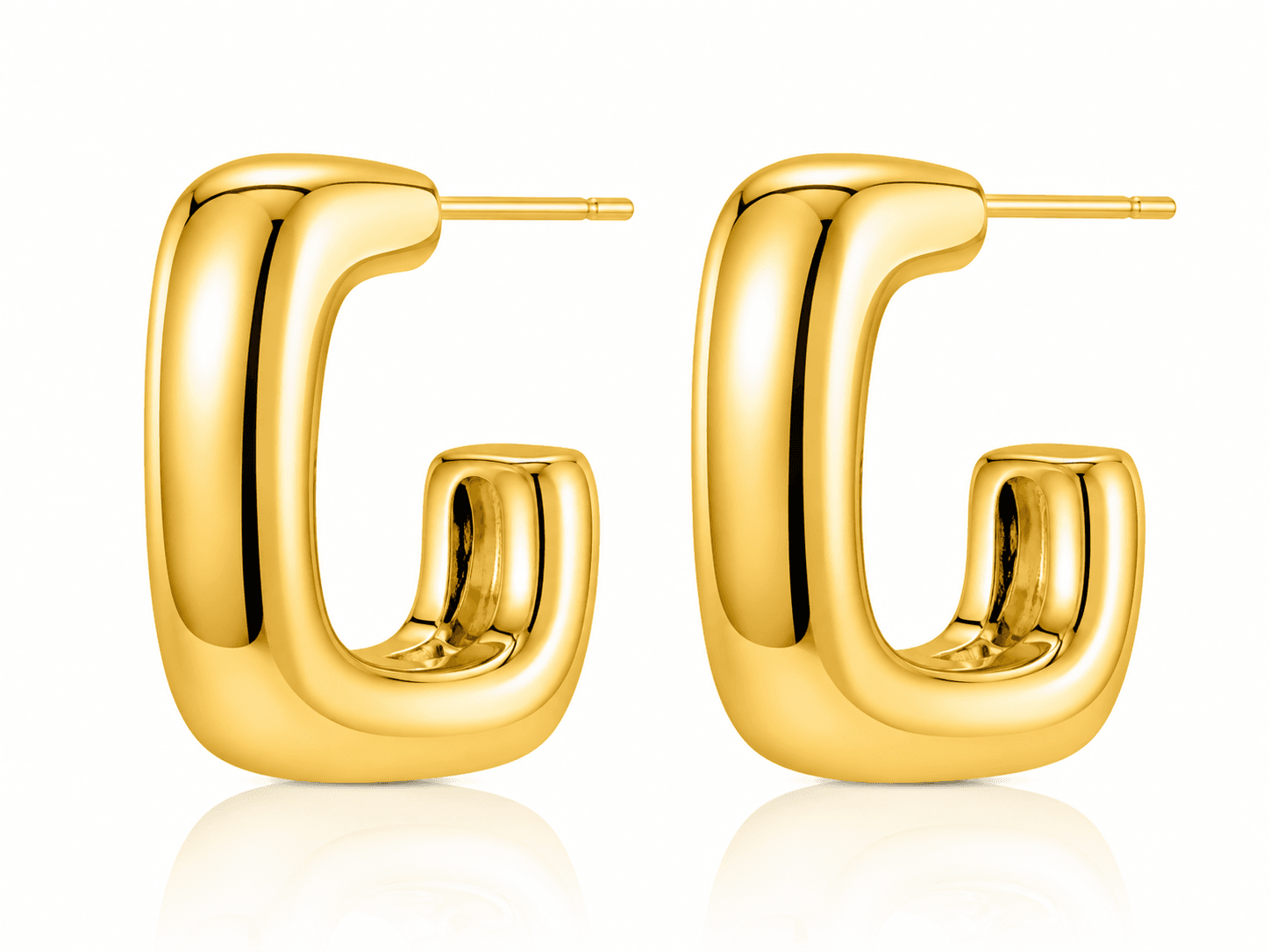 Bold Rectangular Statement Hoops for Women