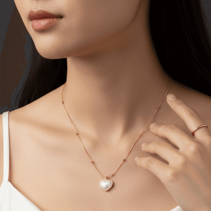 Heart Pearl Pendant Necklace