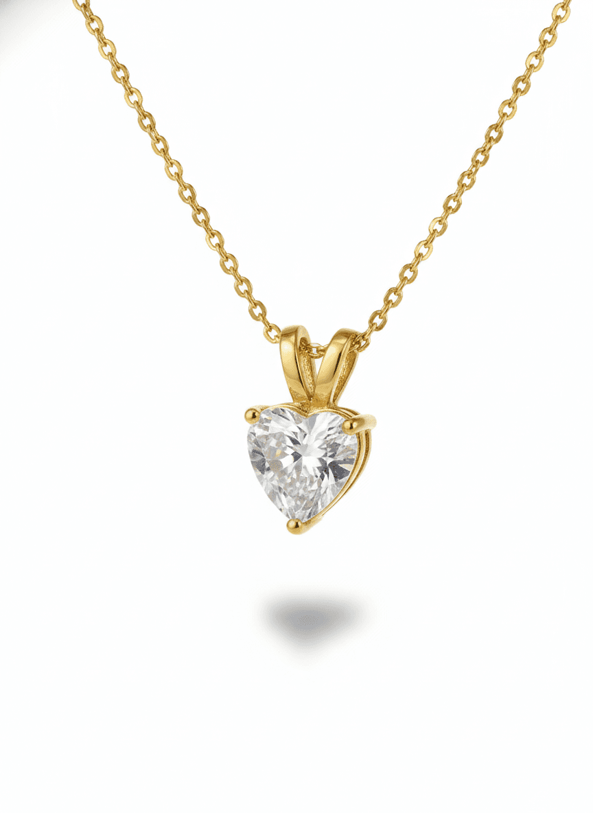 Heart Diamond Cut Pendant Necklace