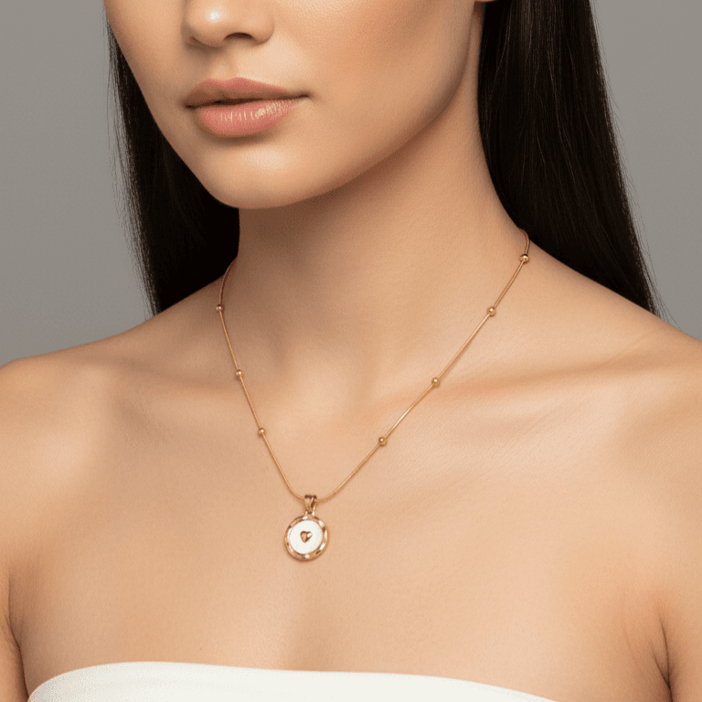 Round Heart Pendant Necklace