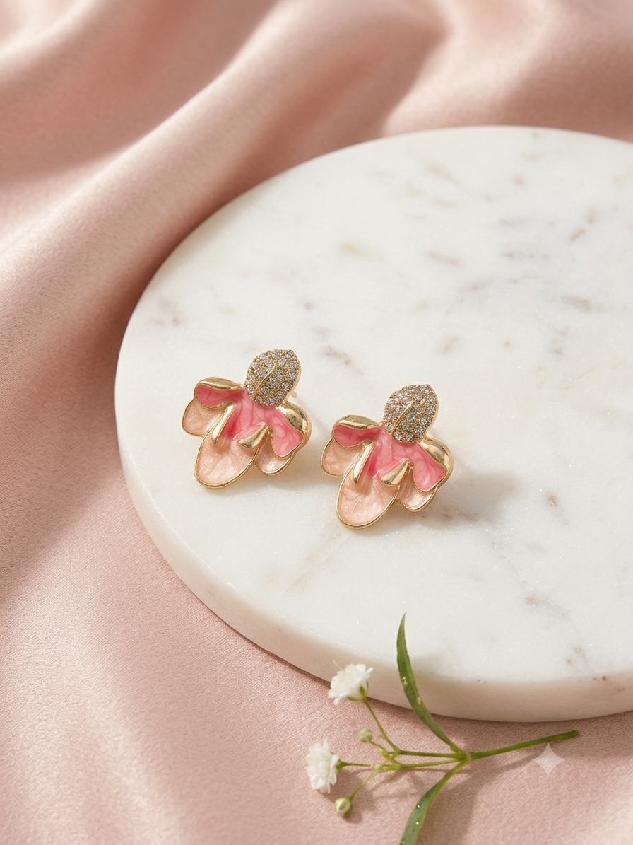 Crystal Floral Statement Earrings for Women