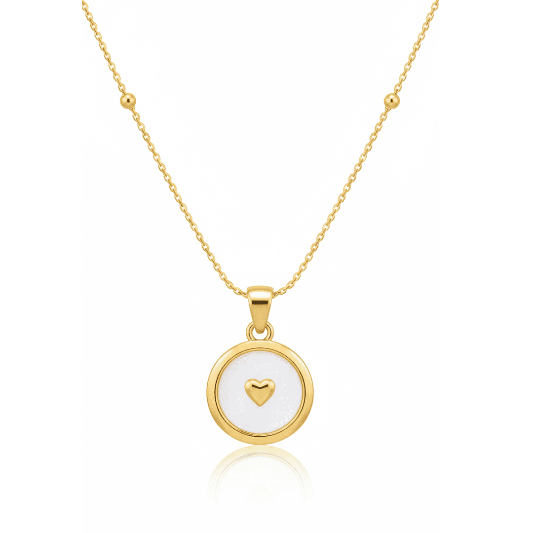 Round Heart Pendant Necklace