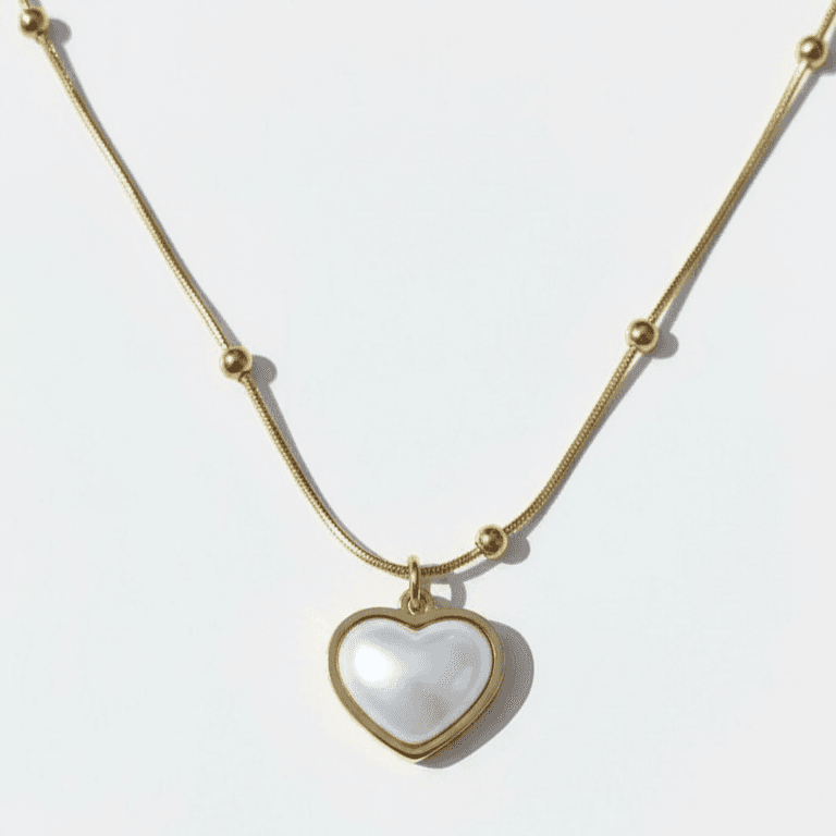 Heart Pearl Pendant Necklace