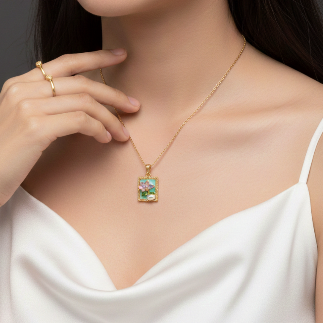 Lotus Marble Pendant