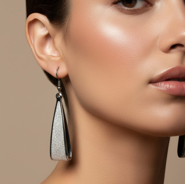 Minimalist Matte Silver Earrings