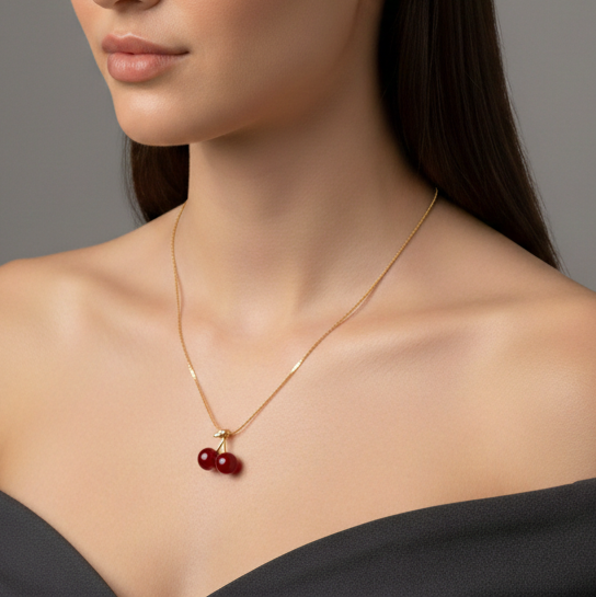 Ruby Cherry Pendant