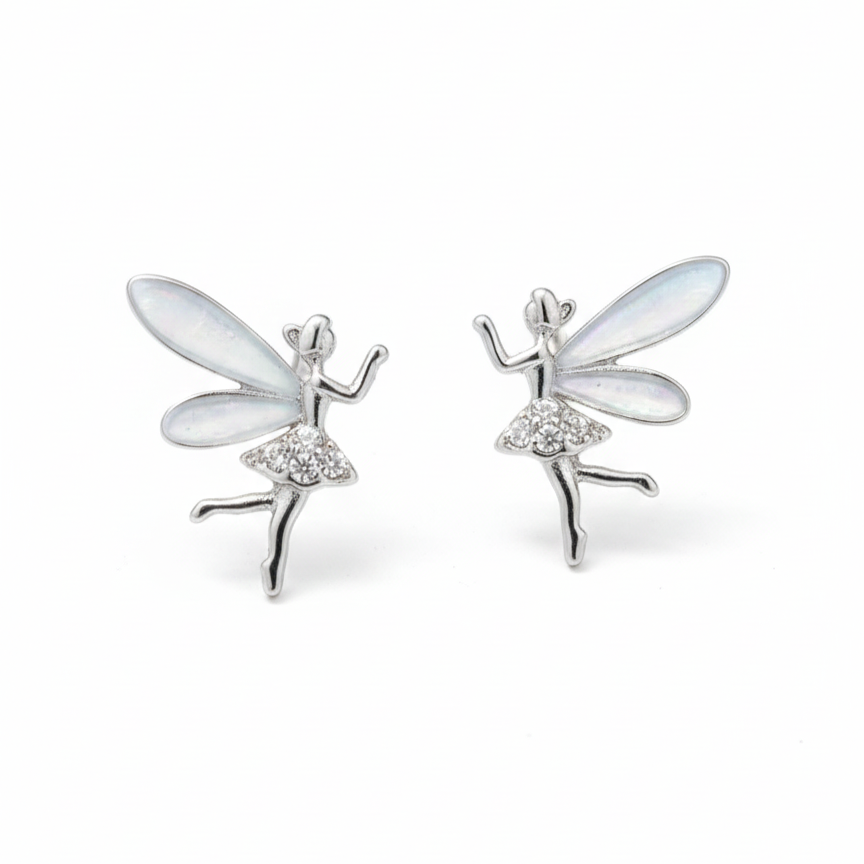 Angel Wing Girl Stud Earrings