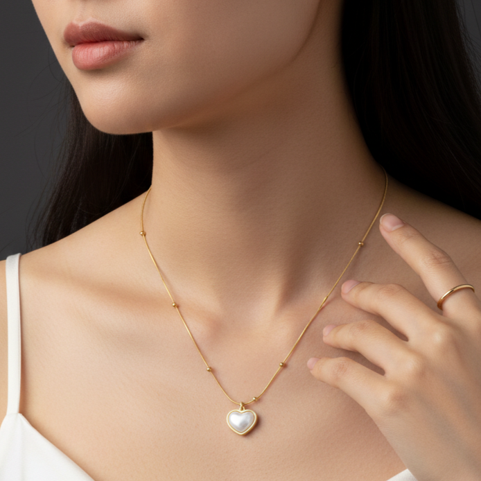 Pearl Heart Necklace